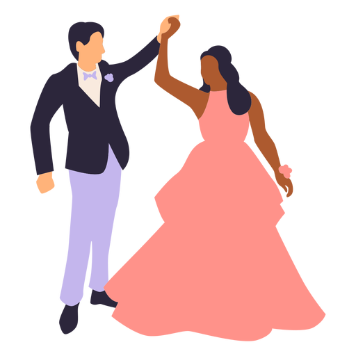 Casal elegante dançando plana Desenho PNG