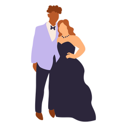 Happy couple prom party PNG Design Transparent PNG
