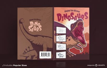 Design de capa de livro de desenho de dinossauro T-rex