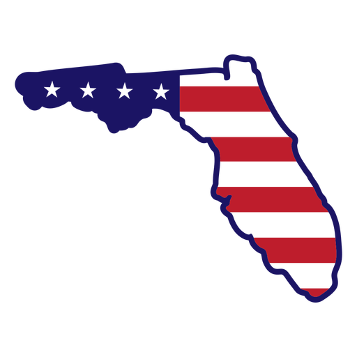 Florida state map color stroke PNG Design