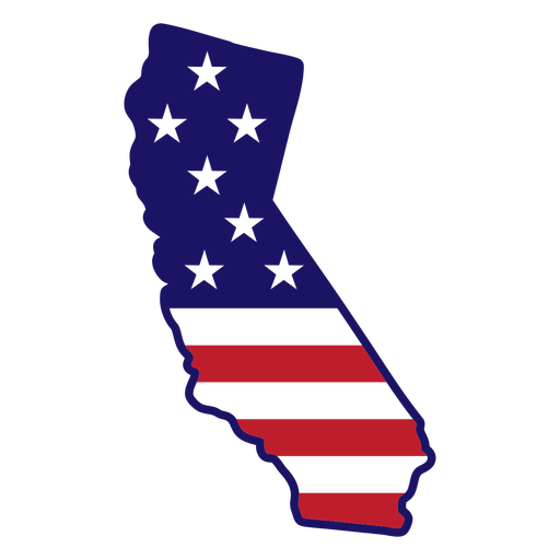 Trazo de color del mapa del estado de California Diseño PNG