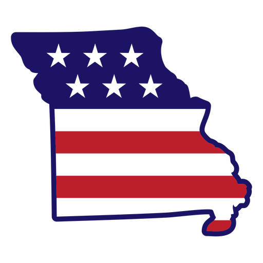 Trazo de color del mapa del estado de Missouri
