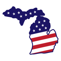 Traço de cor do mapa de Michigan Desenho PNG