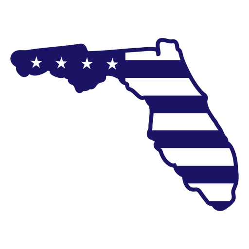 Florida-Karte f?llte Schlaganfall PNG-Design
