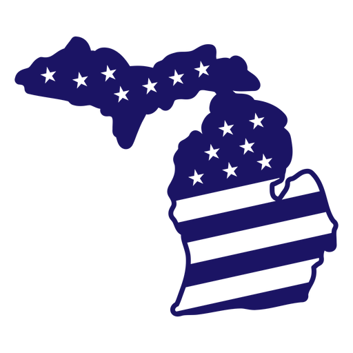 Traçado cheio de mapa de Michigan Desenho PNG