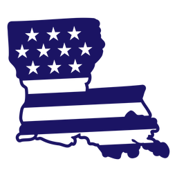 Mapa de trazo lleno de bandera americana del estado de luisiana Diseño PNG