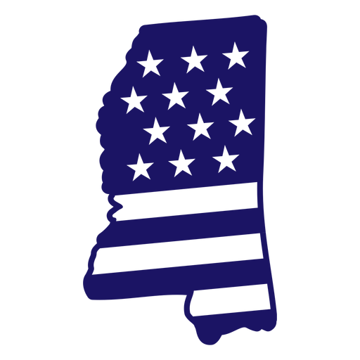 Mississippi State American Flag gefüllt Strichkarte PNG-Design