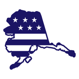 Mapa de trazo lleno de bandera americana del estado de alaska Diseño PNG