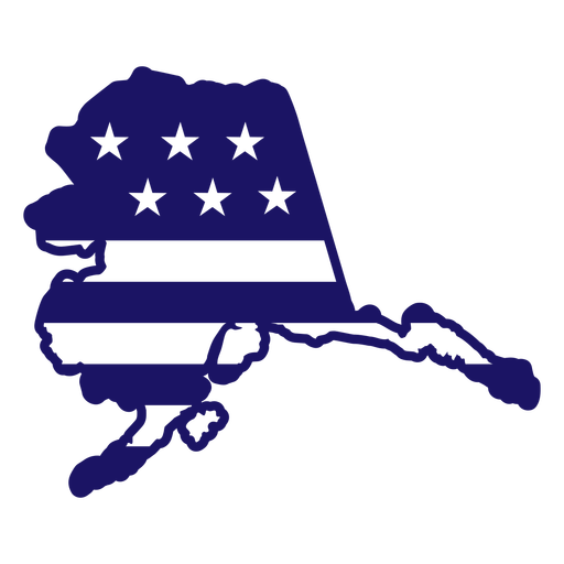 Alaska State American Flag gefüllt Strichkarte PNG-Design