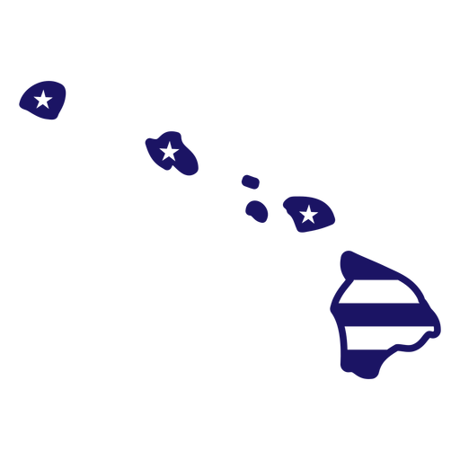 Mapa de traçado cheio de bandeira americana do estado do Havaí Desenho PNG