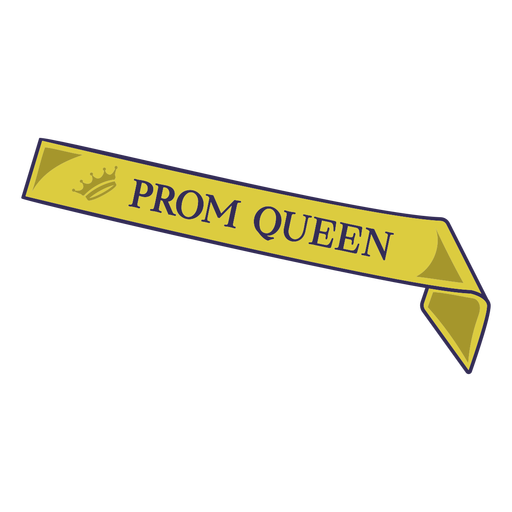 Gold prom queen sash color stroke PNG Design
