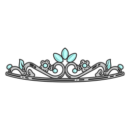 Prom tiara color stroke PNG Design Transparent PNG