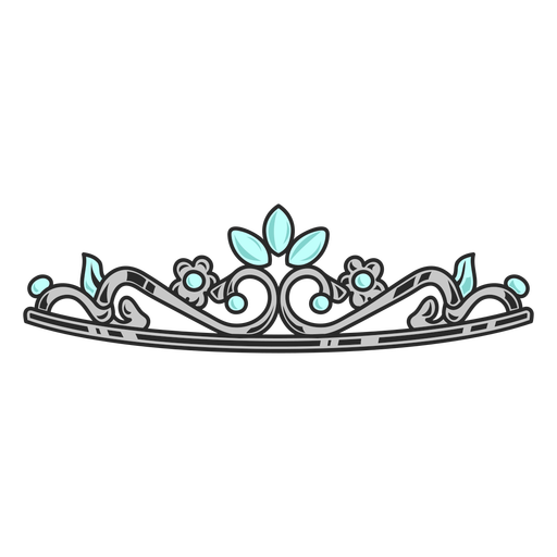 Prom tiara color stroke PNG Design