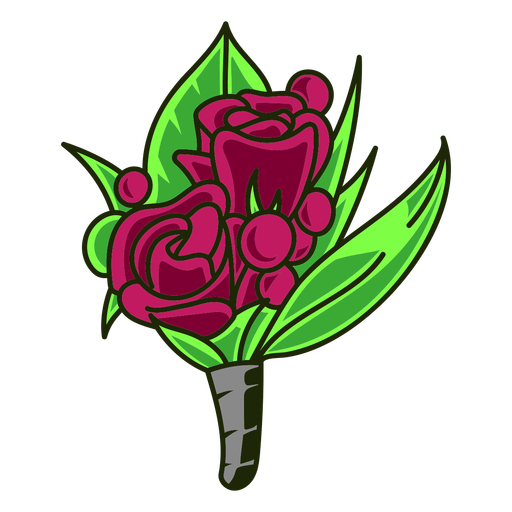 Buquê de flores, traço de cor Desenho PNG