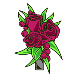 buquê de rosas traço de cor Transparent PNG