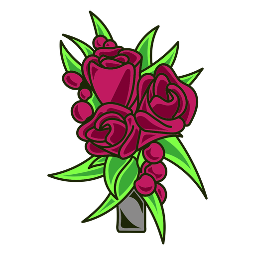 buqu? de rosas tra?o de cor Desenho PNG