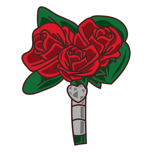 Farbstrich der Rosenanordnung PNG-Design