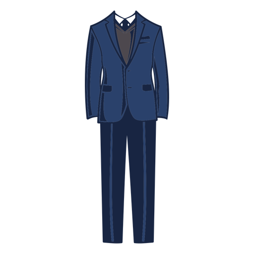 Wedding tuxedo color stroke PNG Design