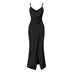 Traço de cor de vestido preto Transparent PNG
