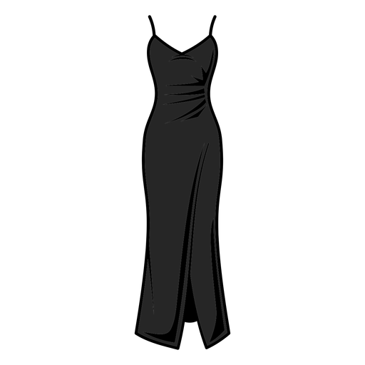Traço de cor de vestido preto Desenho PNG