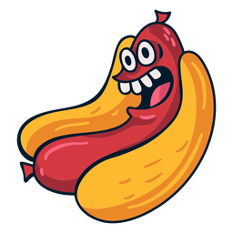 Historieta divertida del perrito caliente Diseño PNG