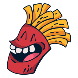 Funny fries cartoon PNG Design