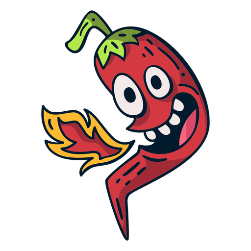 Hot Chilli Cartoon PNG & SVG Design For T-Shirts