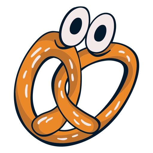 Dibujos animados de carácter de comida de pretzel asustado Diseño PNG