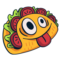 Happy taco food character cartoon PNG Design Transparent PNG