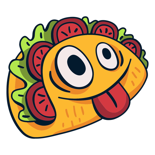 Fröhlicher Taco-Food-Charakter-Cartoon PNG-Design