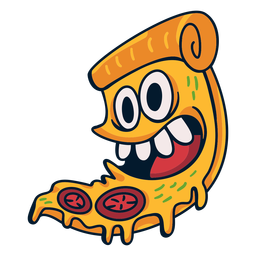 Crazy pizza food character cartoon PNG Design Transparent PNG