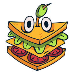 Crazy sandwich food character cartoon PNG Design