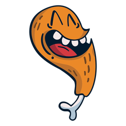 Glücklicher Hühnerbein-Lebensmittelcharakter-Cartoon PNG-Design