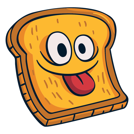 Desenho de personagem de comida de fatia de pão feliz Desenho PNG