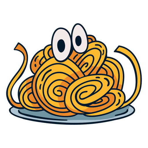Spaghetti character cartoon   PNG Design