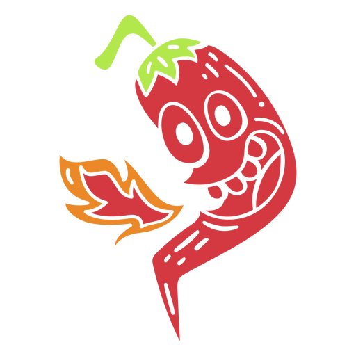 Red pepper food character cut out PNG Design
