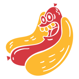 Hot-Dog-Food-Charakter ausgeschnitten PNG-Design