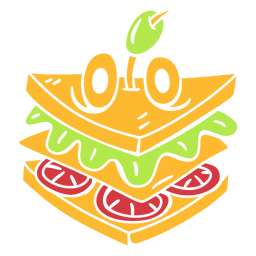 Sandwich food character cut out PNG Design