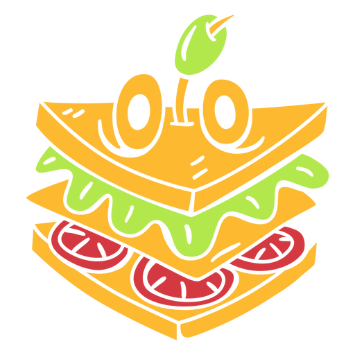 Personagem de comida de sanduíche cortado Desenho PNG