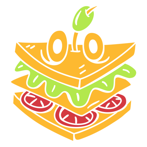 Sandwich food character cut out PNG Design