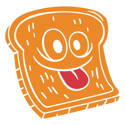 Fröhlicher Brotscheiben-Lebensmittelcharakter ausgeschnitten PNG-Design