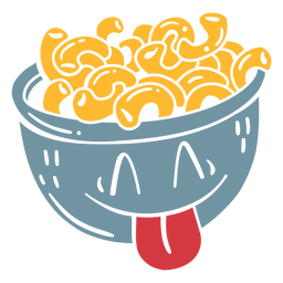 Happy mac and cheese food character cut out PNG Design