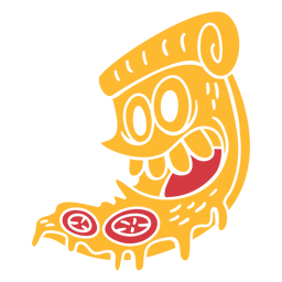 Crazy pizza food character cut out PNG Design
