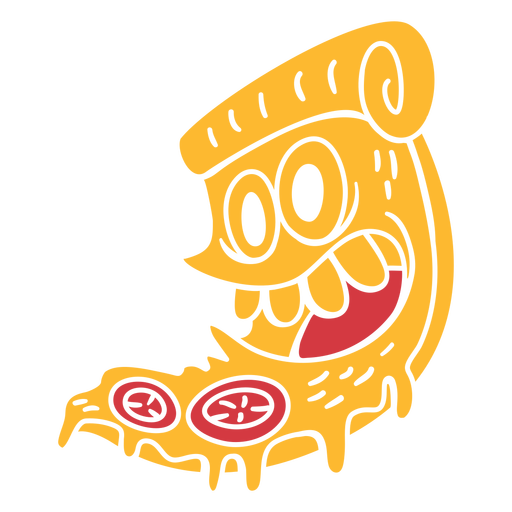 Car?cter de comida de pizza loca cortado Diseño PNG