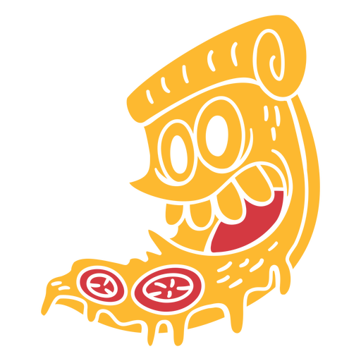 Carácter de comida de pizza loca cortado Diseño PNG