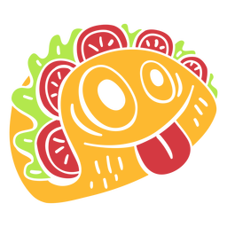 Carácter de comida de taco feliz cortado Diseño PNG