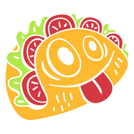 Carácter de comida de taco feliz cortado Diseño PNG