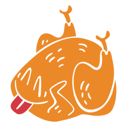 Carácter de comida de pollo feliz cortado Diseño PNG