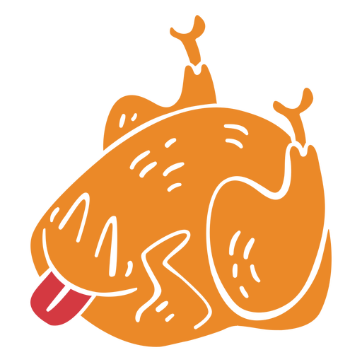 Happy chicken food character cut out PNG Design