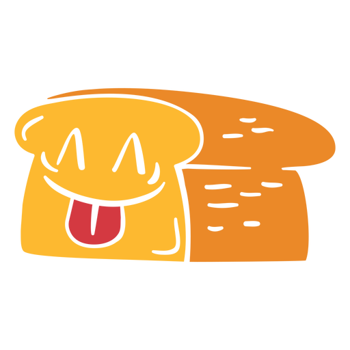 Car?cter de comida de pan feliz cortado Diseño PNG